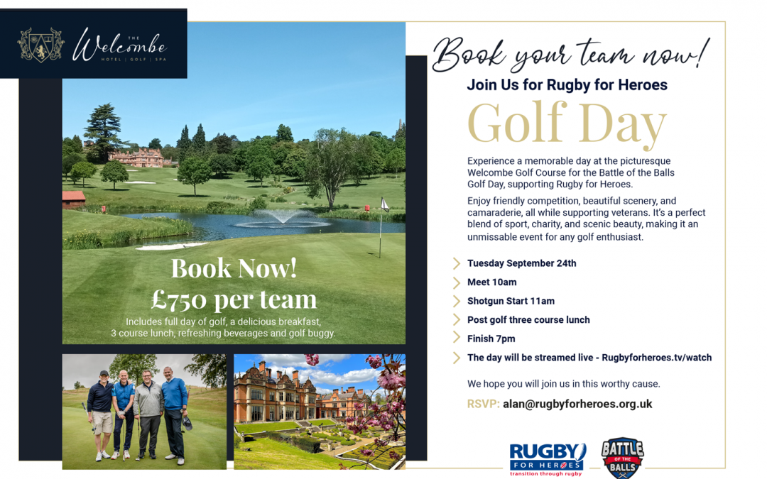 Battle of the Balls:  Rugby For Heroes Golf Day